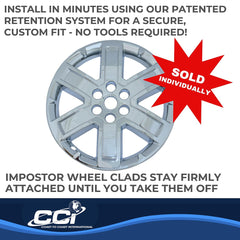 Coast2Coast: IWCIMP804X Wheel Skin -  IMPOSTOR ® -  20 Inch -  6 Spokes -  Snap-On -  Plated -  Chrome -  ABS Plastic -  Single -  Clad Replacement -  Fits Over And Into OEM Wheel