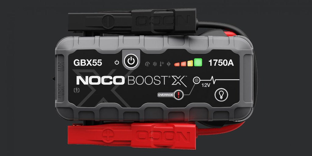 Noco GBX55 Battery Portable Jump Starter; UltraSafe ®; 12 Volt Lead-Acid Batteries; 1750 Amp Peak; With LED Flash Light; USB Port For Charging Smartphones/ Tablets/ Laptops/ Wearables And 60 Watt USB-C Input/ Output Connection; With Jumper Cable With HD Precision Battery Clamps/ 24 Inch USB-A To USB-C Cable/ Microfiber Storage Bag