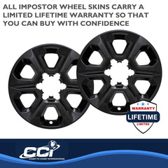 Coast2Coast: IWCIMP413BLKN Wheel Skin -  IMPOSTOR ® -  17 Inch -  6 Spokes -  Snap-On -  Painted -  Gloss Black -  ABS Plastic -  Set Of 4