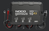 Noco GENPRO10X3 Battery Charger; For 12 Volt Batteries; 3 Bank Onboard Charger/ 10 Amp Per Bank; 120 To 240 Volt AC/ 50 To 60 Hz; 30 Amp Charging Current; 10-1/2 Inch Length x 2.8 Inch Width x 8.1 Inch Height; With Two Self-Tapping Screw