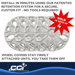 Coast2Coast: IWC51216C Wheel Cover -  16 Inch -  5 Split Spoke -  Chrome Plated -  Plastic -  Set Of 4 -  Standard Leg