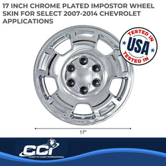 Coast2Coast: IWCIMP347X Wheel Skin -  IMPOSTOR ® -  17 Inch -  5 Spokes -  Snap-On/Center Retention -  Plated -  Chrome -  ABS Plastic -  Set Of 4