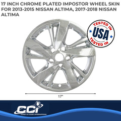 Coast2Coast: IWCIMP378X Wheel Skin -  IMPOSTOR ® -  17 Inch -  5 Double Spokes -  Snap-On -  Plated -  Chrome -  ABS Plastic -  Set Of 4