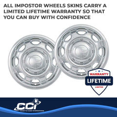 Coast2Coast: IWCIMP80X Wheel Skin -  IMPOSTOR ® -  17 Inch -  8 Spokes -  Snap-On -  Plated -  Chrome -  ABS Plastic -  Set Of 4