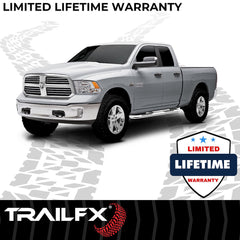 TrailFX A0061S Nerf Bar -  TFX Round Tube Side Steps -  With Step Pads -  3 Inch Round Bent -  Polished -  Stainless Steel -  Without End Caps