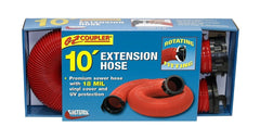Valterra D04-0113 Sewer Hose -  EZ Coupler -  10 Foot Extended Length -  25 Inch Compressed Length -  3 Inch Diameter -  18 Mil Vinyl -  UV Protectant -  Red With Black Bayonet Fitting -  Boxed