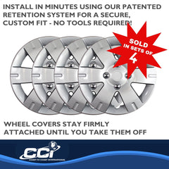 Coast2Coast: IWC43615S Wheel Cover -  15 Inch -  6 Spoke -  Silver -  Plastic -  Set Of 4 -  Standard Leg