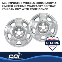 Coast2Coast: IWCIMP75X Wheel Skin -  IMPOSTOR ® -  17 Inch -  5 Spokes -  Snap-On -  Plated -  Chrome -  ABS Plastic -  Set Of 4