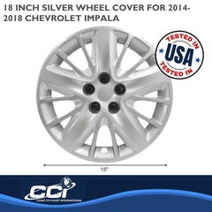 Coast2Coast: IWC47218S Wheel Cover -  18 Inch -  5 Split Spoke -  Silver -  Plastic -  Set Of 4 -  Lug Covers
