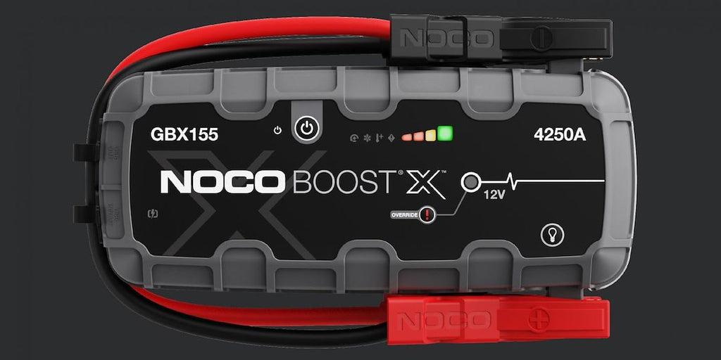 Noco GBX155 Battery Portable Jump Starter; UltraSafe ®; 12 Volt Lead-Acid Batteries; 4250 Amp Peak; With LED Flash Light; Dual USB Port For Charging Smartphones/ Tablets/ Laptops/ Wearables And 60 Watt USB-C Input/ Output Connection; With Jumper Cable With Integrated HD Precision Battery Clamps/ 24 Inch USB-A To USB-C Cable/ 24 Inch 12 Volt To USB-C Cable/ Microfiber Storage Bag