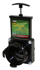 Valterra T58 Sewer Waste Valve -  Waste Valve For RV Black Water System -  Twist-On/ Handle Actuated -  Bayonet -  3 Inch Waste Valve -  With 3 Inch Twist-On Bayonet Fitting -  With Plastic Handle -  Without Cap -  Without Coupler