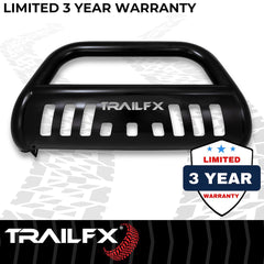 TrailFX B0040B Bull Bar -  TFX Bull Bars -  Powder Coated -  Black -  Steel -  3 Inch Diameter -  With Skid Plate -  With Holes For Optional Lighting -  6-1/2 Inch Max Light/ 20 Inch Max Light Bar