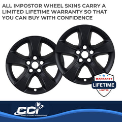 Coast2Coast: IWCIMP352BLK Wheel Skin -  IMPOSTOR ® -  17 Inch -  5 Spokes -  Snap-On -  Painted -  Gloss Black -  ABS Plastic -  Set Of 4