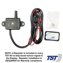 Truck System Technology (TST) TST-770-FT-4-TC Tire Pressure Monitoring System - TPMS; 770 Series; For Use On Metal Valve Stems And For RV And Trailer Applications; 4 Flow Thru Sensors; 5 Inch TST Wide Screen Color Display; With Audio And Visual Alerts; With Two Installation Wrenches/ Suction Cup Display Mount/ USB And 12 Volt Charging Capabilities/ Detailed User Manual/ One 770 Repeater