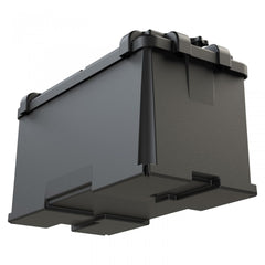 Noco HM408 Battery Box; Fits 4D Group Batteries; Black; Polyethylene Plastic; Full Flow Ventilation; With Captive Lid; Large Cable Entry Holes; Impact Resistant To -40 Degree Fahrenheit