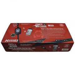 Hughes Auto PWD50-EPO Surge Protector; Protect From Damaging Low/ High Voltage Levels and Power Surges When Connected To Campground Power Supply; Portable; 4800 Joules Of Advanced Surge Protection; 50 Amp; Bluetooth Connectivity; With Fault Indicator Light And Emergency Power Off; With Plug Head Handle Grip; Smart Technology Compatible