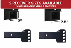WEIGH SAFE - Weight Distribution Hitch; True Tow; Trunion Style; 12500 Pound Gross Trailer Weight; With 2 Inch Shank/ 6 Inch Drop; Built-In Tongue Weight Gauge; With 2-5/16 Stainless Steel Tow Ball; Without Lock - TTMW6-2XL