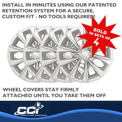 Coast2Coast: IWC51416S Wheel Cover -  16 Inch -  10 Spoke -  Silver -  Plastic -  Set Of 4 -  Standard Leg