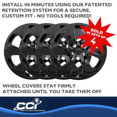 Coast2Coast: IWC53917BLK Wheel Cover -  17 Inch -  6 Spoke -  Gloss Black -  Plastic -  Set Of 4