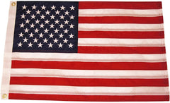 Taylor Made 8418 Flag -  Marine Series -  Sewn 50 Star Flag -  18 Inch Length x 12 Inch Height -  Nylon Fabric -  With Brass Grommets -  Four Needle Flyend