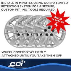 Coast2Coast: IWC47218S Wheel Cover -  18 Inch -  5 Split Spoke -  Silver -  Plastic -  Set Of 4 -  Lug Covers