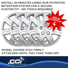 Coast2Coast: IWC45216S Wheel Cover -  16 Inch -  7 Spoke -  Silver -  Plastic -  Set Of 4 -  Bolt On