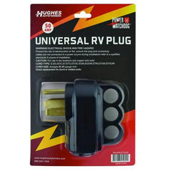 Hughes Auto 50APLUG Power Cord Plug End; Replacement Plug; 50 Amps; Male Ends; With Plug Head Handle Grip; Black