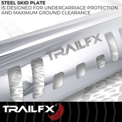 TrailFX B0040S Bull Bar -  TFX Bull Bars -  Polished -  Stainless Steel -  3 Inch Diameter -  With Skid Plate -  With Holes For Optional Lighting -  6-1/2 Inch Max Light/ 20 Inch Max Light Bar