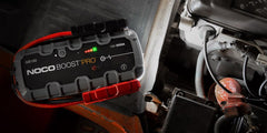 Noco GB150 Battery Portable Jump Starter; Boost Pro; 12 Volt Lead-Acid Batteries; 3000 Amp Peak; Up To 20 Jump Starts Per Charge; With Reverse Polarity Protection; With Ultra-Bright 10 LED Flashlight With 7 Modes; 2.1 Ampere Micro USB And 12 Volt 3 Ampere Fast Charging Input/ 2.1 Ampere USB And 12 Volt 15 Amper Output Conection; With Jumper Cable With HD Clamps/ XGC 12 Volt Male Adapter/ XGC 12 Volt Female Adapter/ XGC Extension Cable/ Micro USB Cable/ Microfiber Storage Bag/ Safety And Warranty Information