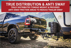 WEIGH SAFE - Weight Distribution Hitch; True Tow; Trunion Style; 12500 Pound Gross Trailer Weight; With 2 Inch Shank/ 6 Inch Drop; Built-In Tongue Weight Gauge; With 2-5/16 Stainless Steel Tow Ball; Without Lock - TTMW6-2XL