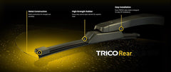 Trico Products Inc. 55-080 Windshield Wiper Blade -  ExactFit® -  8 Inch Length -  Metal Frame -  Black -  Rubber -  Single Blade
