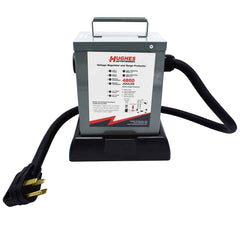 Hughes Auto RVSTND Voltage Booster Stand; Use To Keep RV Voltage Booster Out Of Shallow Water/ Mud/ Dirt/ Moisture; Screw-On Mount; Black; ABS Plastic; With Bunge Strap And Mounting Hardware