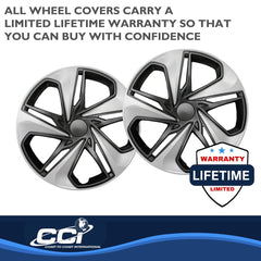 Coast2Coast: IWC54116SC Wheel Cover -  16 Inch -  5 Split Spoke -  Painted -  Silver And Charcoal -  ABS Plastic -  Set Of 4