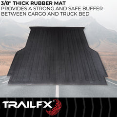 TrailFX 600N Bed Mat -  TFX Bed Mats -  Direct-Fit -  Drop-In -  Without Raised Edges -  Textured Pebble Surface Design -  Black -  Rubber -  Tailgate Liner/ Mat Not Included