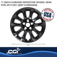 Coast2Coast: IMP457BLK Wheel Skin -  IMPOSTOR ® -  17 Inch -  5 Double Spokes -  Snap-On -  Painted -  Gloss Black -  ABS Plastic -  Set Of 4