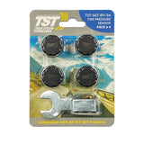 Truck System Technology (TST) TST-507-RV-S4 Tire Pressure Monitoring System - TPMS Sensor; 507 Series; For Towed Vehicle And Trailers And For Use On Rubber Or Metal Valve Stems; With 507 Cap Sensor; 4 Screw On Cap Style Sensors; Water Resistant; 2 Installation Wrenches; Pack Of 4