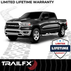 TrailFX A0048S Nerf Bar -  TFX Round Tube Side Steps -  With Step Pads -  3 Inch Round Bent 60 Degree -  Polished -  Stainless Steel -  Without End Caps -  Frame Body Mount Bolts