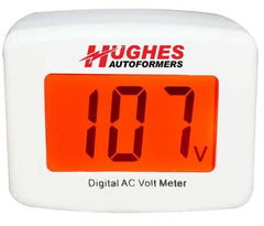 Hughes Auto DVMDUAL Line Voltage Monitor; Provides A Continuous And Accurate Reading Of AC Line Voltage; Plug-In; Measures Voltage Between 90 To 132 Volt AC; Digital Display; If the LED light Is Green Voltage Is An Acceptable Range And Red LED Light Voltage May Be Damaging To RV