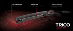 Trico Products Inc. 57-220 Windshield Wiper Blade -  Asian Fit™ -  22 Inch Length -  Single Blade -  With Spoiler -  Black -  Hybrid Type -  Plastic Frame -  Natural Rubber Blade -  With Pre-Attached Adapter
