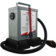 Hughes Auto RVSTND Voltage Booster Stand; Use To Keep RV Voltage Booster Out Of Shallow Water/ Mud/ Dirt/ Moisture; Screw-On Mount; Black; ABS Plastic; With Bunge Strap And Mounting Hardware