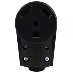 Hughes Auto 30ASOCKET Power Cord Plug End; Replacement Plug; 30 Amps; Female Ends; With Plug Head Handle Grip; Black