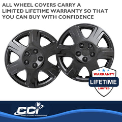 Coast2Coast: IWC42215BLK Wheel Cover -  15 Inch -  6 Spoke -  Gloss Black -  Plastic -  Set Of 4 -  Spring Steel Clip