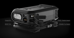 Noco AX65 Battery Portable Jump Starter; Use To Start 12 Volt Lead-Acid Batteries; 2000 Amp Peak; One USB-C Port For Charging Smartphones And Tablets; With 100 PSI Air Compressor; With 100 Lumens LED Flashlight; With Needle Adapter/ Presta Valve Adapter/ Inflatable Toy Adapter/ HD Precision Battery Clamps/ 24 Inch USB-C Cable/ Microfiber Storage Bag