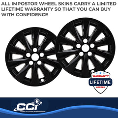 Coast2Coast: IMP448BLK Wheel Skin -  IMPOSTOR ® -  17 Inch -  10 Spokes -  Snap-On -  Painted -  Gloss Black -  ABS Plastic -  Set Of 4