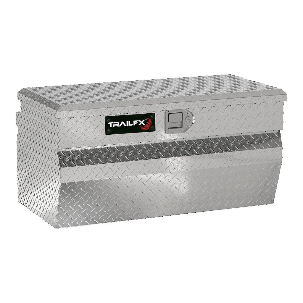 TrailFX 150361 Tool Box -  Chest -  Single Lid With Struts -  Diamond Tread -  Bright -  Polished 16 Gauge Aluminum -  36 Inch Length x 19-7/8 Inch Width x 17-1/8 Inch Height -  7.2 Cubic Foot Capacity