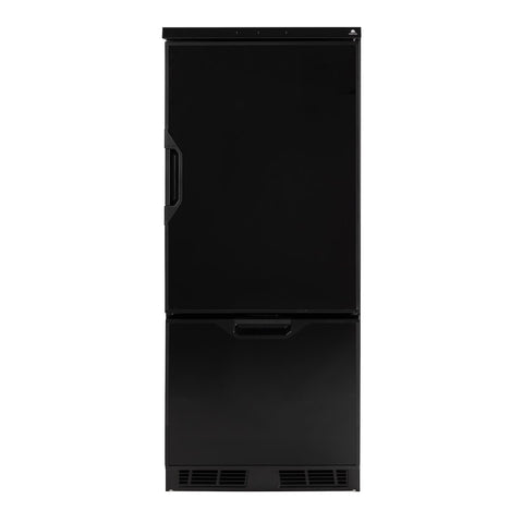 Norcold N2175BPR - Refrigerator -  Dual Compartment Single Door Refrigerator With Freezer -  Flush Mount -  Right Hand Hinge -  6.2 Cubic Foot -  20.7 Inch Width x 23.7 Inch Depth x 49.2 Inch Height -  12 Volt DC -  Direct Current -  Without Ice Maker -  LED Electronic Temperature Control -  With Cabinet Light -  Black Trim -  Accepts Door Panel (Not Offered By Norcold) -  With Night Mode/ Shelving/ Door Bins