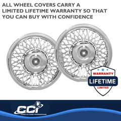 Coast2Coast: IWC1215 Wheel Cover -  Universal 15 Inch -  Lace Spoke -  Chrome Plated -  Plastic -  Set Of 4