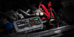 Noco GB40 Battery Portable Jump Starter; Boost Plus; 12 Volt Lead-Acid Batteries; 1000 Amp Peak; Up To 20 Jump Starts Per Charge; With Reverse Polarity Protection; With Ultra-Bright Dual LED Flashlight With 7 Modes; Micro USB Input/ USB Output Conection; With Jumper Cable With HD Clamps/ 12 Volt Car Charger/ Micro USB Cable/ Microfiber Storage Bag/ Safety And Warranty Information