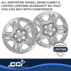 Coast2Coast: IWCIMP42X Wheel Skin -  IMPOSTOR ® -  16 Inch -  5 Dimpled Spokes -  Snap-On -  Plated -  Chrome -  ABS Plastic -  Set Of 4