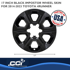 Coast2Coast: IWCIMP413BLKN Wheel Skin -  IMPOSTOR ® -  17 Inch -  6 Spokes -  Snap-On -  Painted -  Gloss Black -  ABS Plastic -  Set Of 4